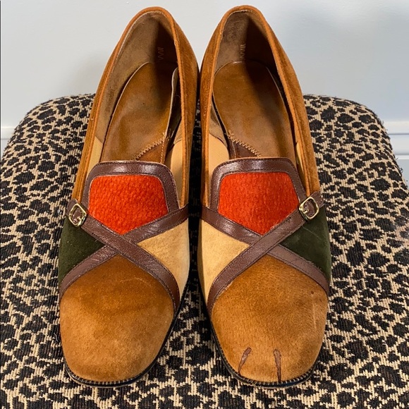 Gorgeous 1960s color block heels - Picture 1 of 7